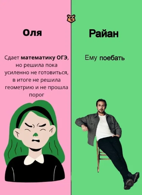 Оля провалила геометрию, Райан доволен