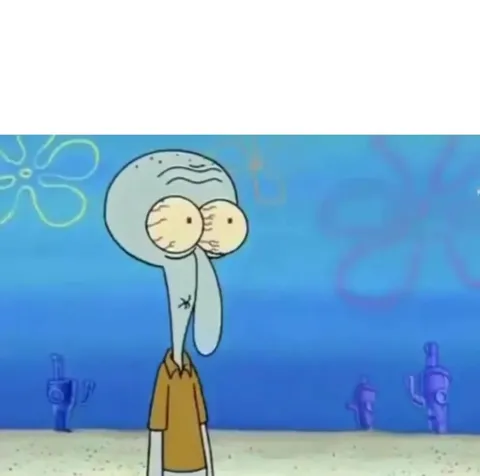 Squidward Stares at Animated Caption