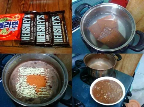 초콜릿 라면 만들기