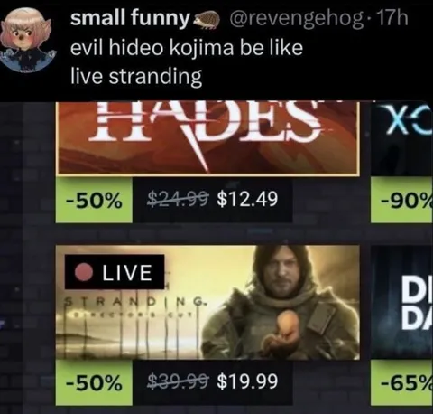Evil Hideo Kojima Live Stranding