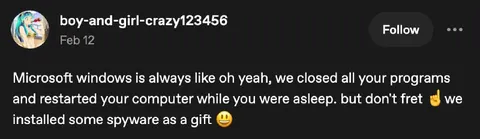 Microsoft Windows Spyware Gift