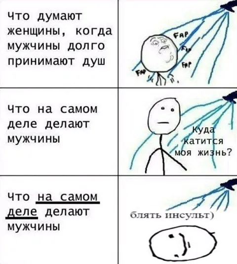 Мужчины долго принимают душ