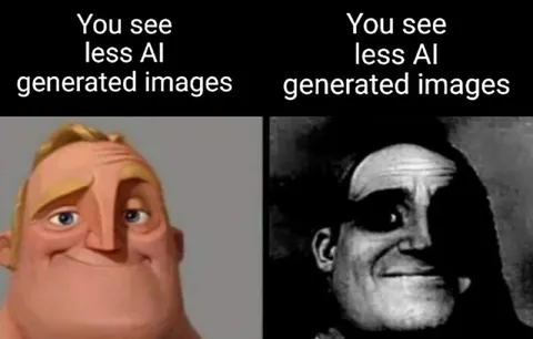 You See Less AI Generated Images