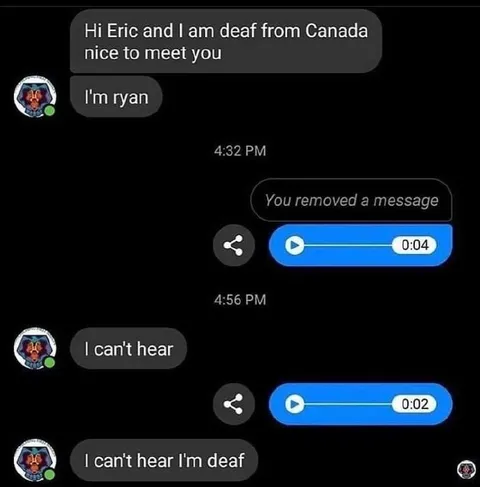 Deaf Person Sends Voice Messages