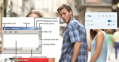 Distracted Boyfriend Windows Interface