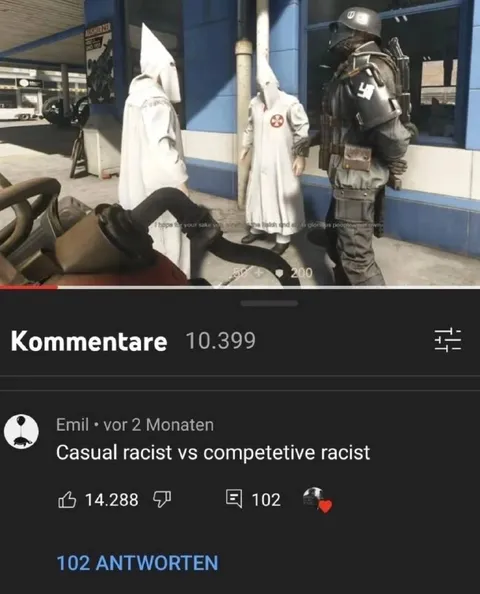 Casual Racist vs Competitive Racist