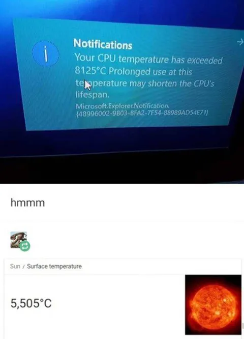 CPU Reaches Sun Temperature