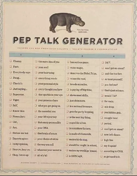 Pep Talk Generator Certificate