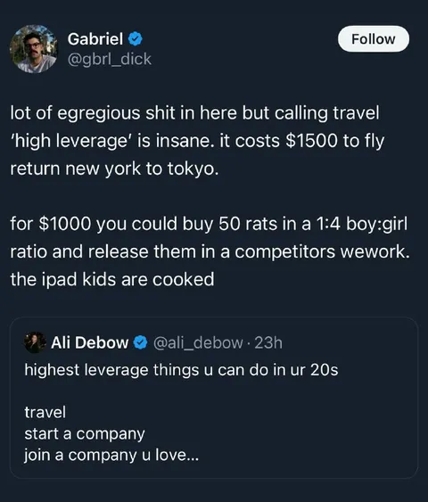 Fifty Rats Instead of Travel