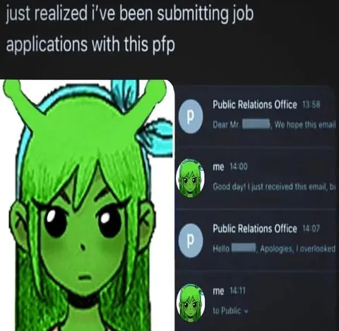 Job Applications With This PFP