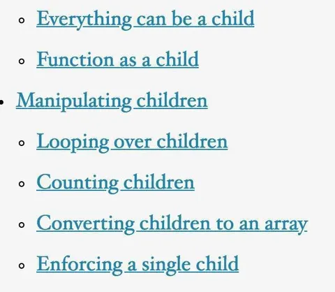 JavaScript Children List