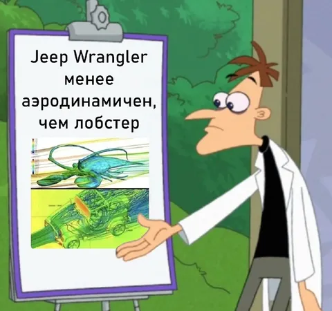 Jeep Wrangler менее аэродинамичен