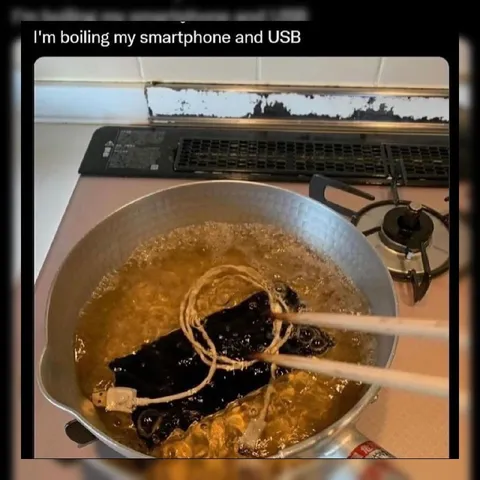 Boiling Smartphone and USB