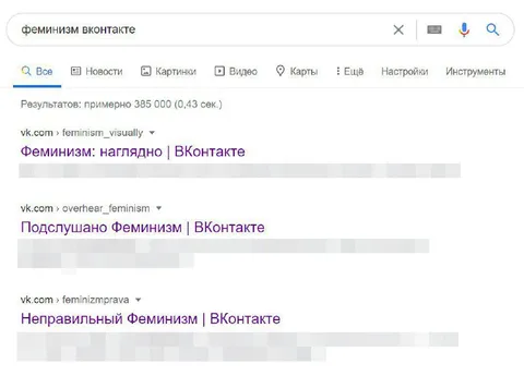 Феминизм во ВКонтакте