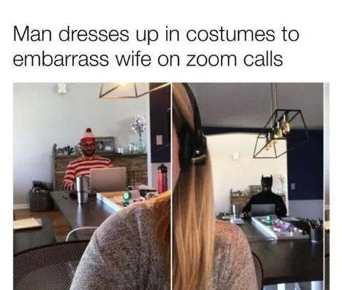 Man Dresses as Batman on Zoom