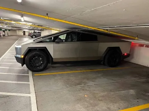 Cybertruck Meets Low Clearance