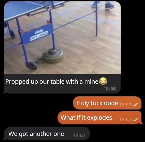 Propping Up the Table With a Mine