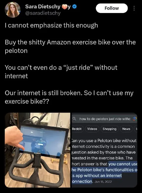Peloton без интернета