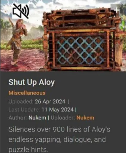Shut Up Aloy Mod