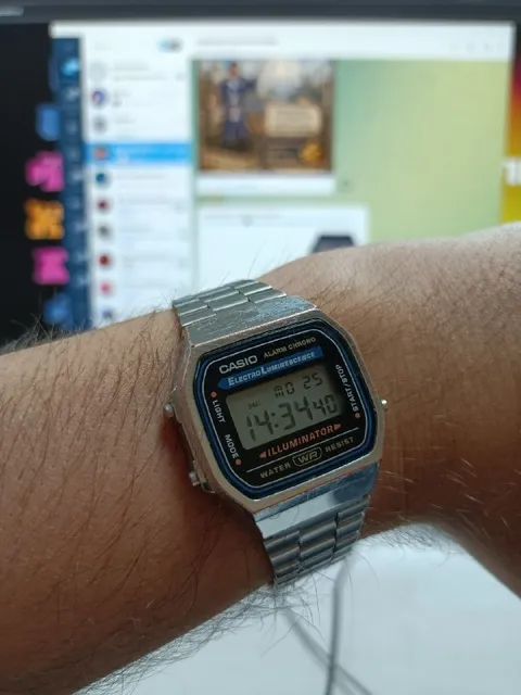 Casio watch showing the time