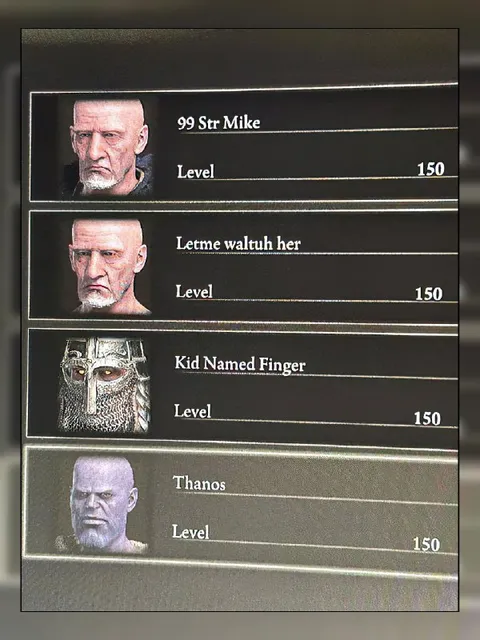 Level 150 Finger Characters