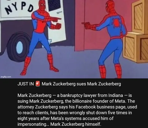 Spider-Man Sues Spider-Man Zuckerberg