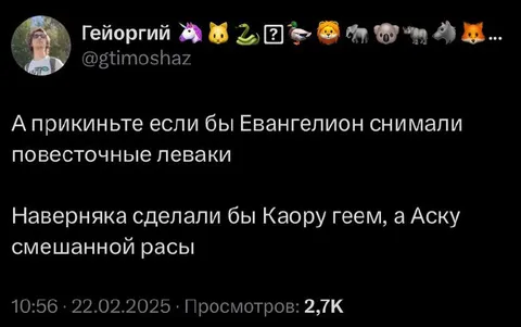 Евангелион снимали как леваки