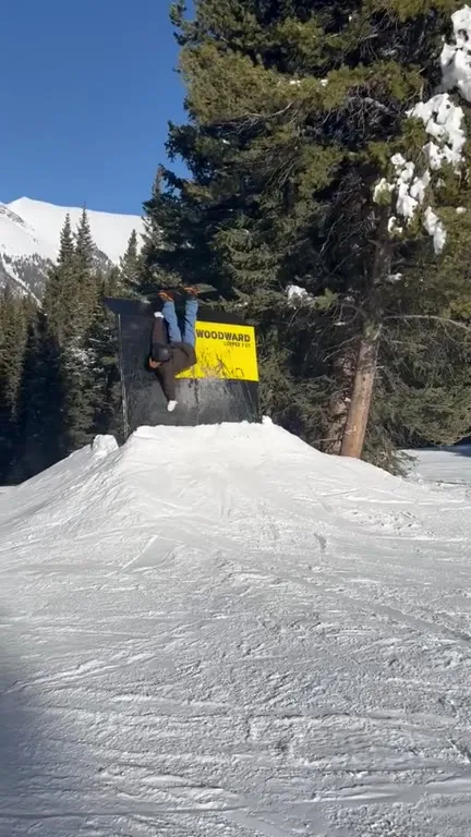 Snowboarder Gets Stuck Upside Down
