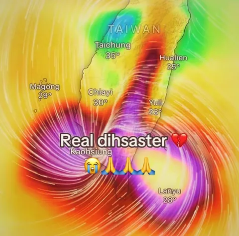 Real dihsaster Taiwan weather map