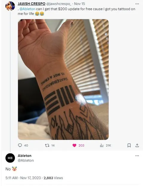 Tattooed Ableton Logo Request