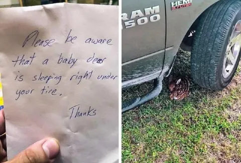 Baby Deer Under the Tire