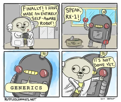 Self-Aware Robot Says Generics