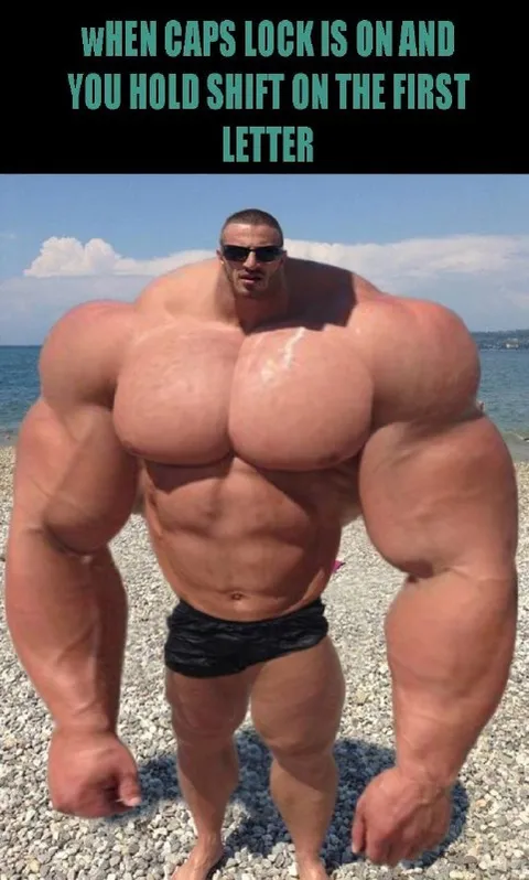 Caps Lock Shift Muscle Man