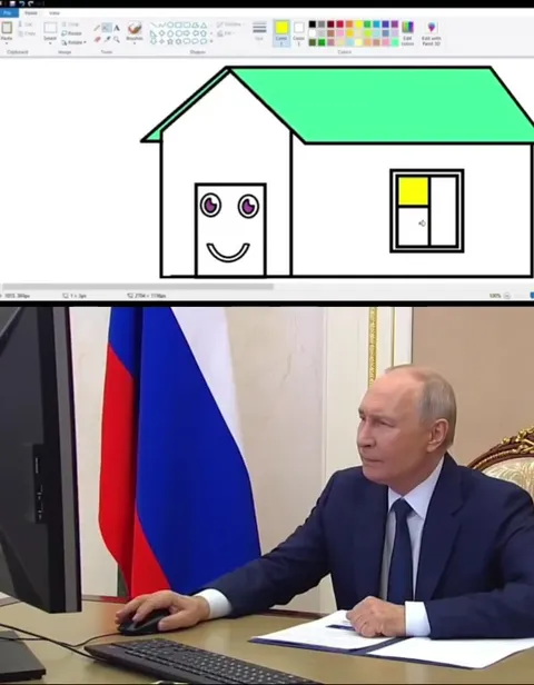 Путин раскрашивает дом в Paint