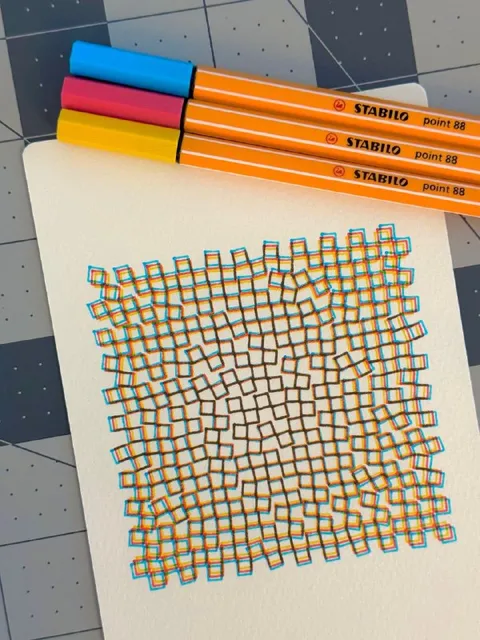 Colorful Geometric Optical Illusion