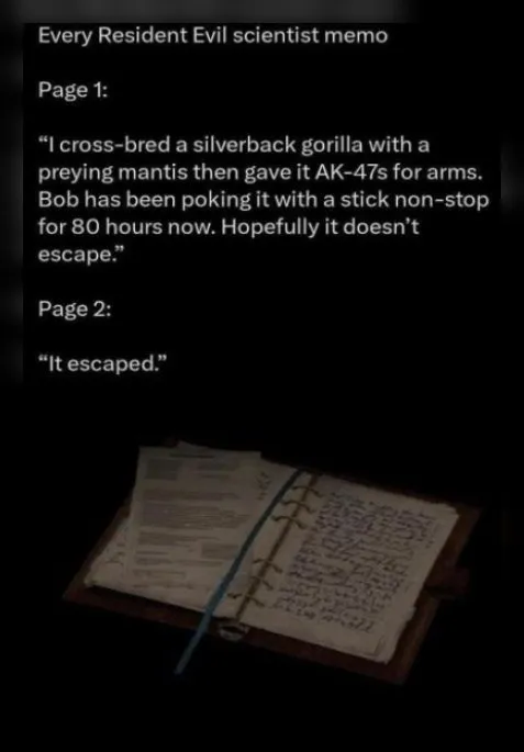 Resident Evil Scientist Memo