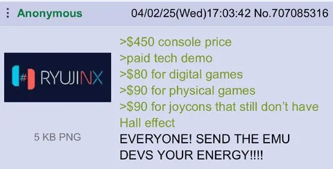 Ryujinx Emulator Costs