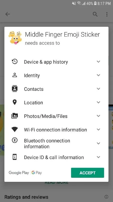 Middle Finger Emoji Permissions