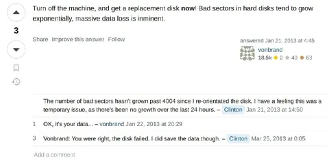 Bad Sectors Keep Growing