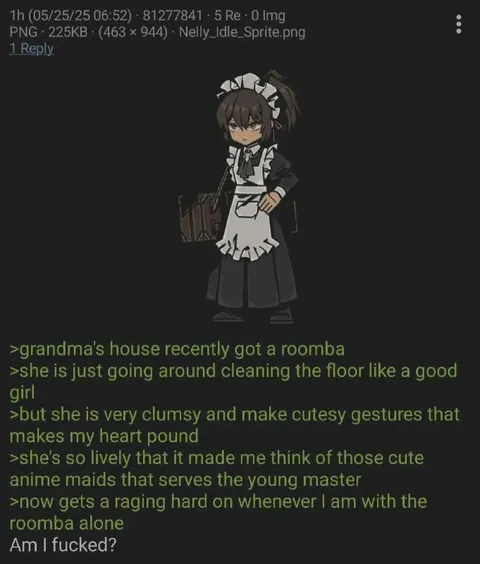 Clumsy Anime Maid Roomba Crush