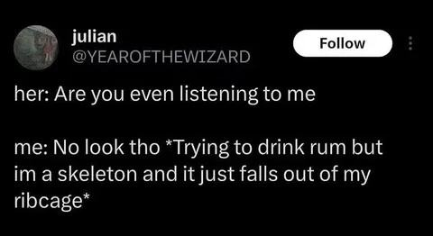 Skeleton Tries to Drink Rum