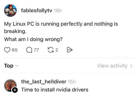 Linux PC Works Too Well