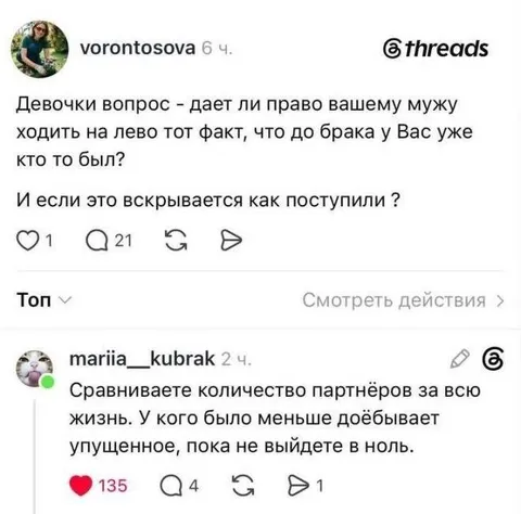 Сравнение количества партнёров