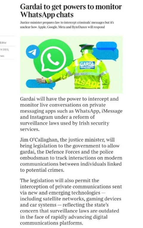 Garda Can Monitor WhatsApp Chats