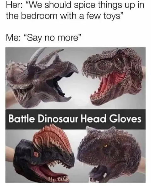 Battle Dinosaur Head Gloves