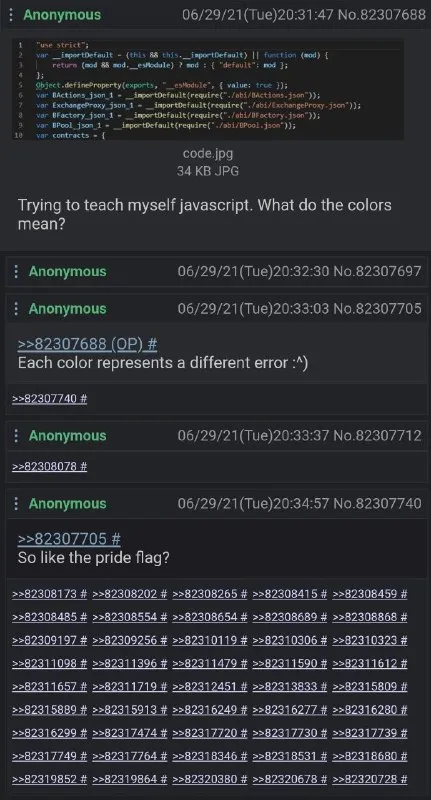 JavaScript Colors Pride Flag