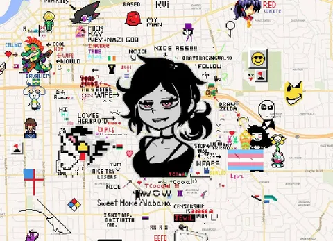 Pixel Art Map of Internet Memes