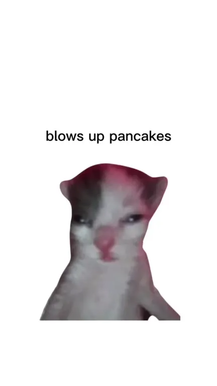 Cat Blows Up Pancakes