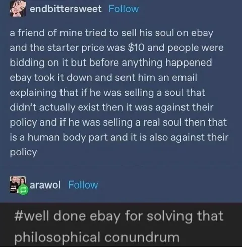 eBay Soul-Selling Policy