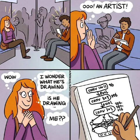 She Thinks He Is Drawing Her